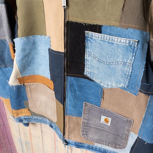 Custom upcycled patchwork carhartt chore jacket - Picture 4 of 8